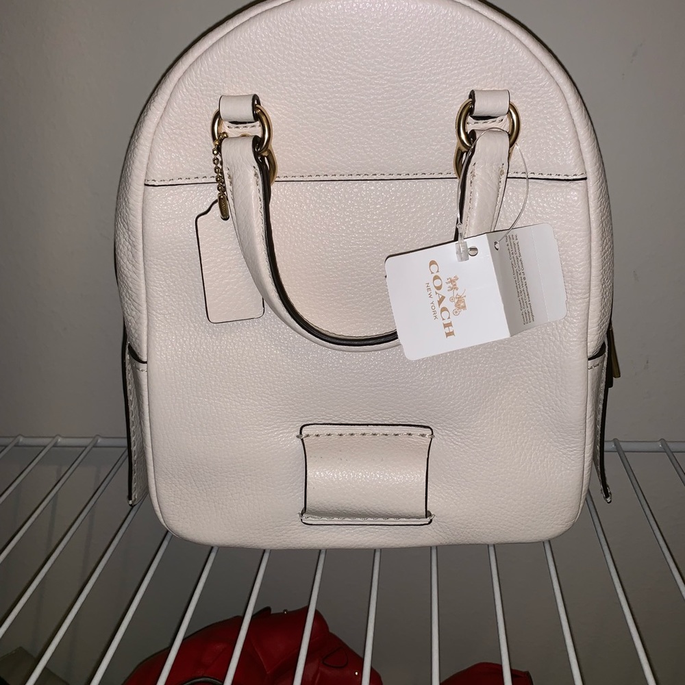 Coach White Leather Mini Backpack with Gold Hardware - Picture 2 of 9